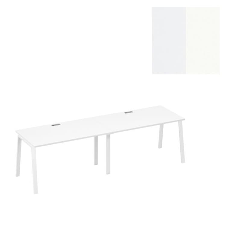 Станция (2х140) офисная на каркасе Юнитекс А4 TRE А4 Б3 024-2 БП (280x80x75) белый премиум/металлокаркас белый