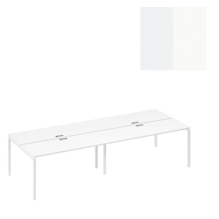 Рабочая станция на металлокаркасе Юнитекс А4 DUE (4х160) А4 Б2 172-2 БП (320x124x75) белый премиум/металлокаркас белый