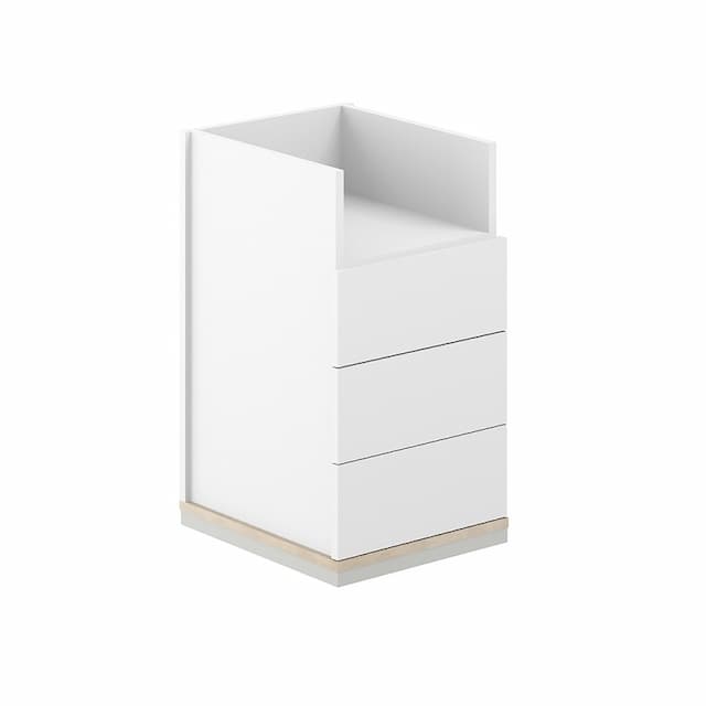 Тумба приставная с 3 ящиками и нишей, с замком Norden Allegro AG.283.WH.AR.WH без топа