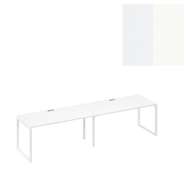 Рабочая станция Юнитекс А4 на металлокаркасе QUATTRO (2х160) А4 Б4 025-2 БП (320x80x75) белый премиум/металлокаркас белый