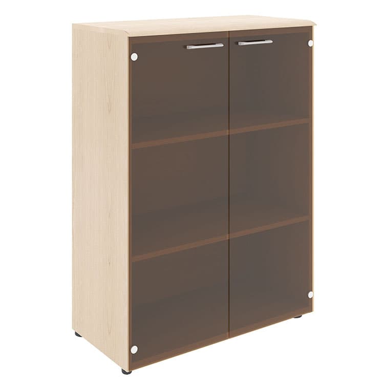 Шкаф со стеклянными дверьми и топом Skyland WMC 85.2 бук тиара 856х432х1184 WAVE