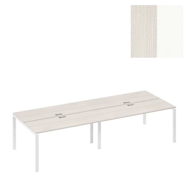 Рабочая станция Юнитекс А4 на металлокаркасе UNO (4х160) А4 Б1 172-2 ДШ (320x124x75) дуб шамони/металлокаркас белый