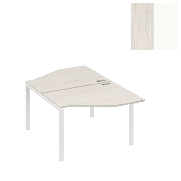 Рабочая станция Юнитекс А4 опоры UNO со столами Техно (2х120) А4 Б1 186 ДШ (120x184x75) дуб шамони/металлокаркас белый