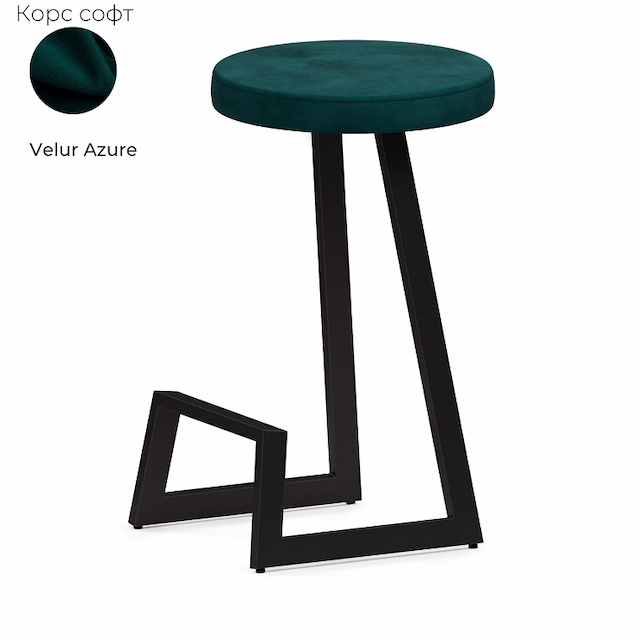 Барный стул Алсав Корс-75 софт AL 304 Velur-Azure (ткань)
