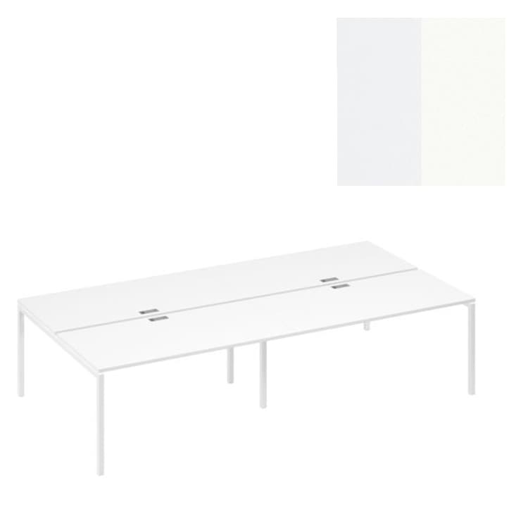 Рабочая станция на металлокаркасе Юнитекс А4 DUE (4х160) А4 Б2 178-2 БП (320x164x75) белый премиум/металлокаркас белый