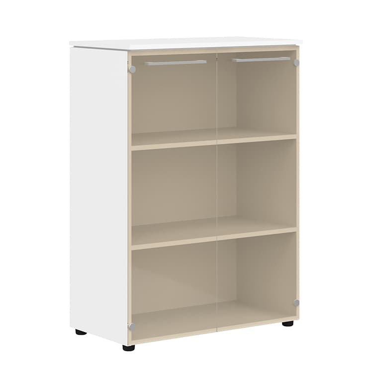 Шкаф со стеклянными дверьми Skyland MMC 85.2 белый 854х423х1188 MORRIS