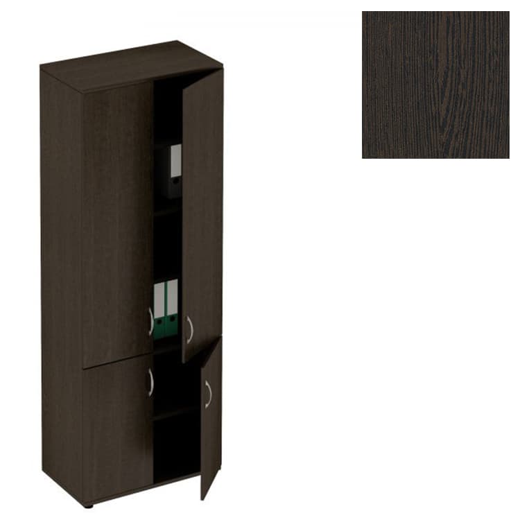 Шкаф для документов закрытый 4-дверный Юнитекс Формула (80x45x219) ФР 373-1 венге темный