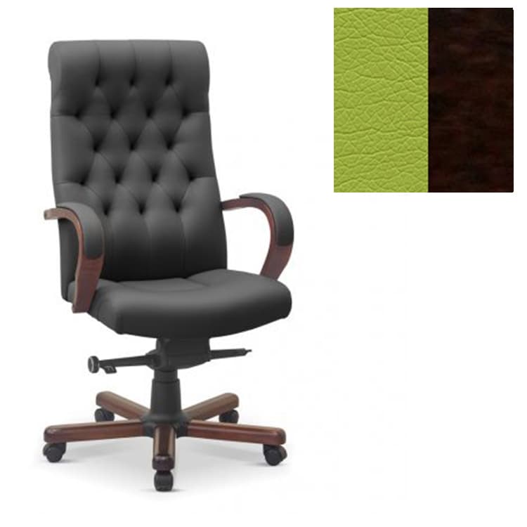 Кресло руководителей Юнитекс Status eco экокожа премиум фисташковая CN1131/дерево-венге