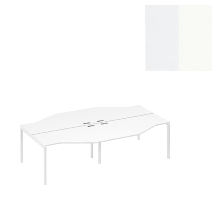 Рабочая станция опоры Юнитекс А4 DUE столы (4х140) Техно А4 Б2 187-2 БП (280x184x75) белый премиум/металлокаркас белый