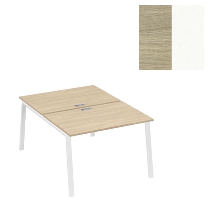 Станция Юнитекс А4 (2х120) рабочая с металлокаркасом TRE А4 Б3 176 ДК (120x164x75) дуб скандинавский/металлокаркас белый