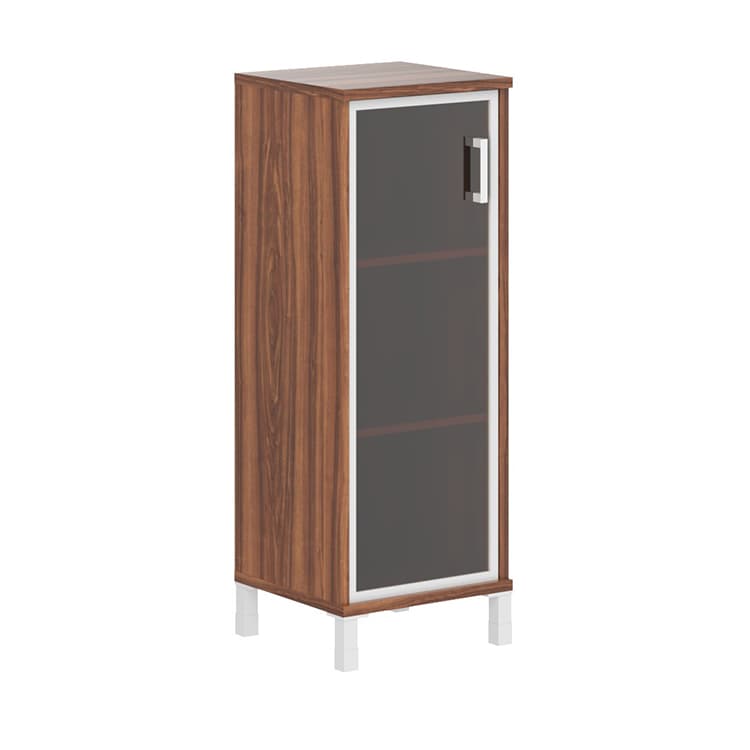 Шкаф-колонка средняя со стеклянной дверью в AL-рамке Skyland B 421.7(L) орех даллас 475х450х1286 BORN