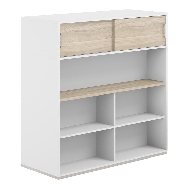 Стеллаж-комбо 1638 двухсторонний Norden Allegro AG.256.220.676.WH с антресолью и с экраном ЛДСП