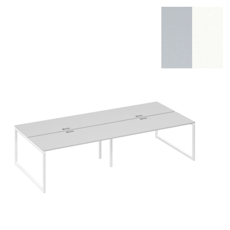 Рабочая станция Юнитекс А4 на металлокаркасе QUATTRO (4х160) 	А4 Б4 175-2 СЕ (320x144x75) серый/металлокаркас белый