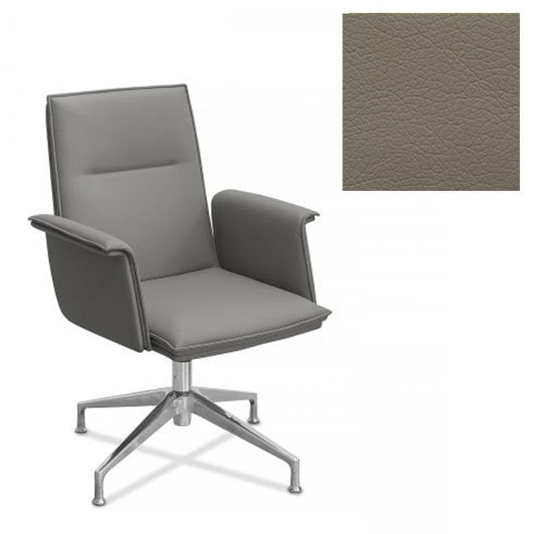 Кресло Юнитекс Лео экокожа премиум серо-коричневая CN6