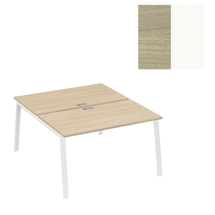 Рабочая станция Юнитекс А4 каркас TRE (2х140) офисная А4 Б3 177 ДК (140x164x75) дуб скандинавский/металлокаркас белый