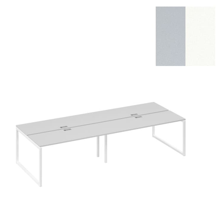 Рабочая станция Юнитекс А4 на металлокаркасе QUATTRO (4х160) А4 Б4 172-2 СЕ (320x124x75) серый/металлокаркас белый