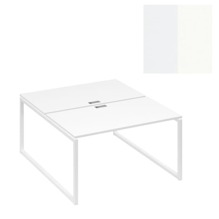 Станция (2х160) Юнитекс А4 рабочая на каркасе QUATTRO А4 Б4 178 БП (160x164x75) белый премиум/металлокаркас белый