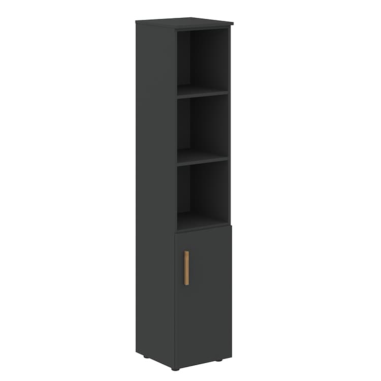 Шкаф колонка Skyland с глухой малой дверью (R) и топом FHC 40.5(R) черный графит/черный графит 404х429х1983