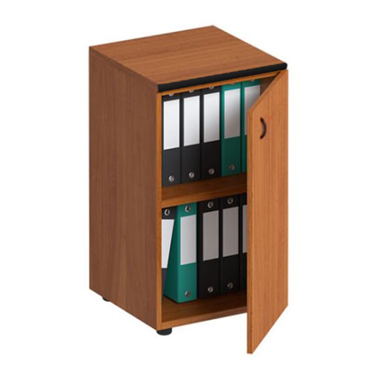 Шкаф для документов узкий низкий закрытый Юнитекс ДИН-Р (46x46.5x81.5) ДР 755 ОФ французский орех