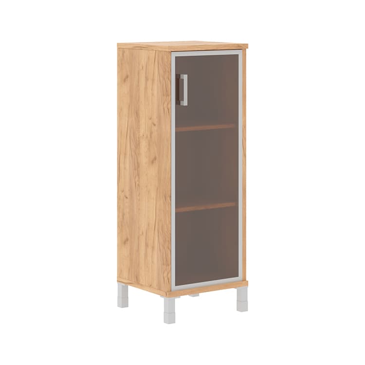 Шкаф-колонка средняя со стеклянной дверью в AL-рамке Skyland B 421.7(R) дуб бофорд 475х450х1286 BORN