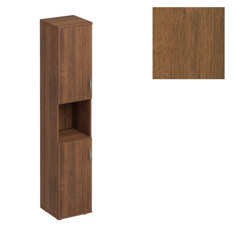 Шкаф для документов узкий 2-дверный с нишей Юнитекс Комфорт К.384 ОФ (40x38x200) французский орех