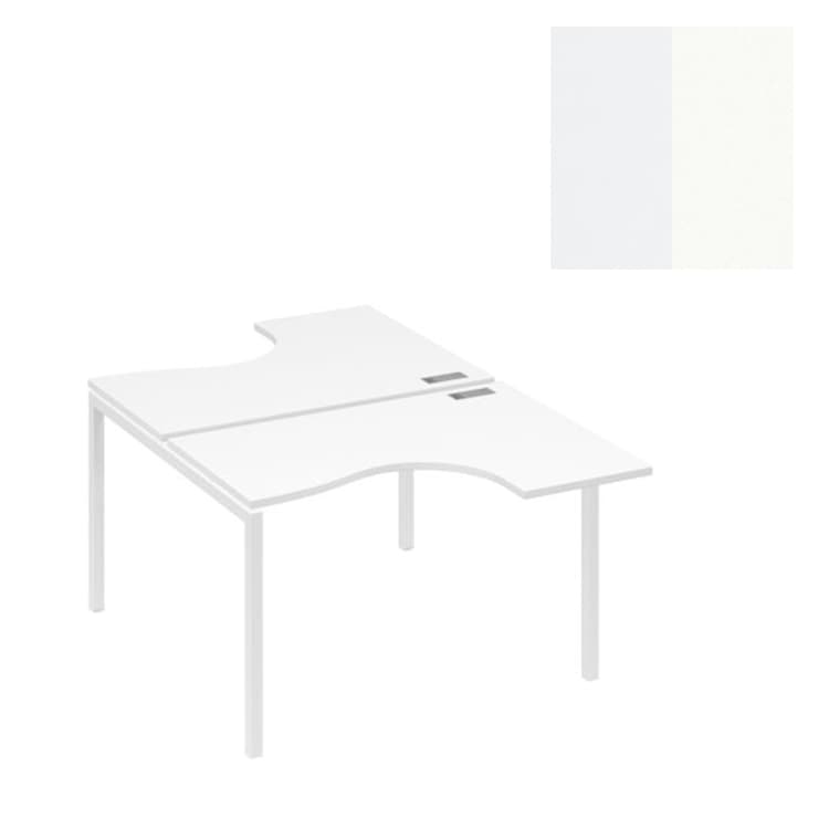 Станция каркас Юнитекс А4 DUE столы (2х140) Классика А4 Б2 181 БП (140x184x75) белый премиум/металлокаркас белый
