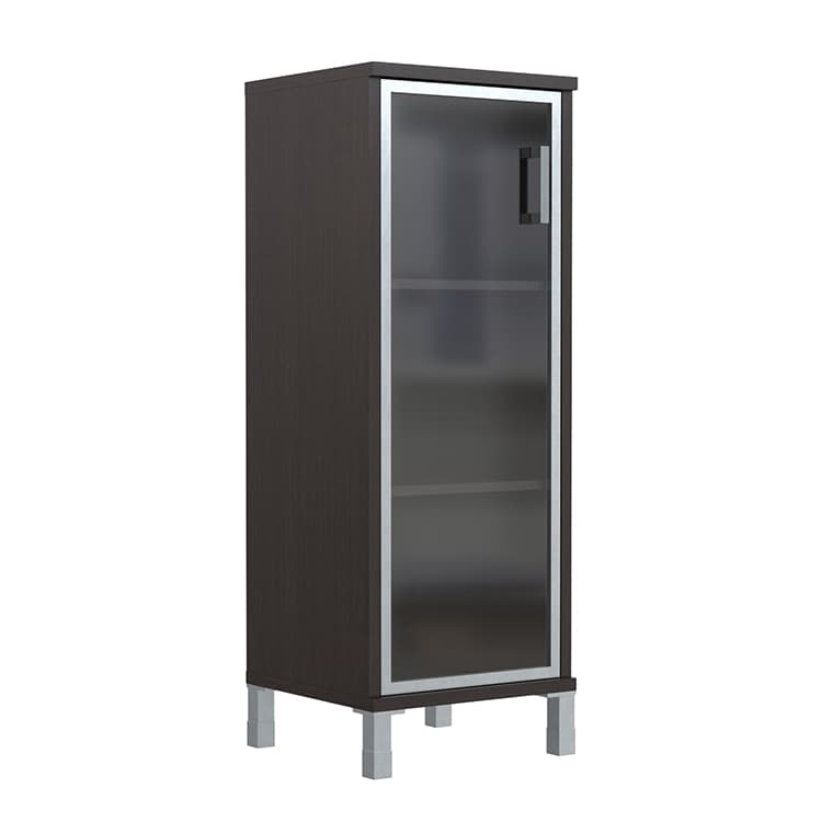 Шкаф-колонка средняя со стеклянной дверью в AL-рамке Skyland B 421.7(L) венге магия 475х450х1286 BORN