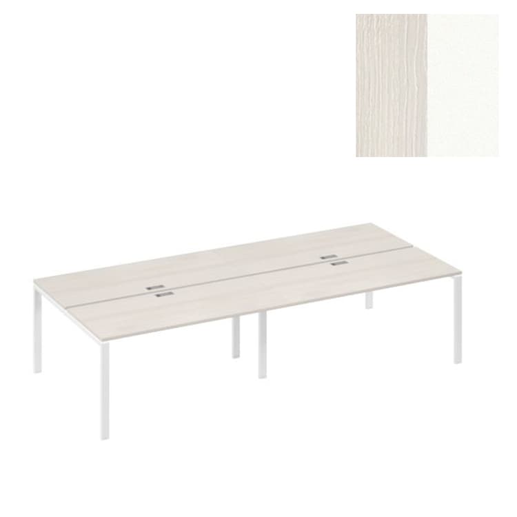 Рабочая станция Юнитекс А4 на металлокаркасе UNO (4х160) А4 Б1 175-2 ДШ (320x144x75) дуб шамони/металлокаркас белый