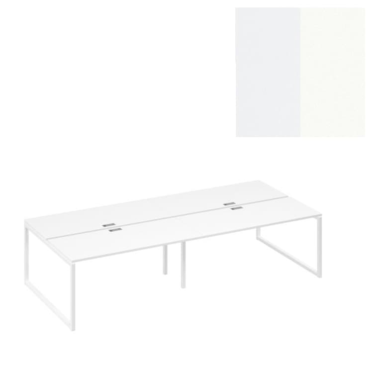 Рабочая станция Юнитекс А4 на металлокаркасе QUATTRO (4х160) А4 Б4 175-2 БП (320x144x75) белый премиум/металлокаркас белый