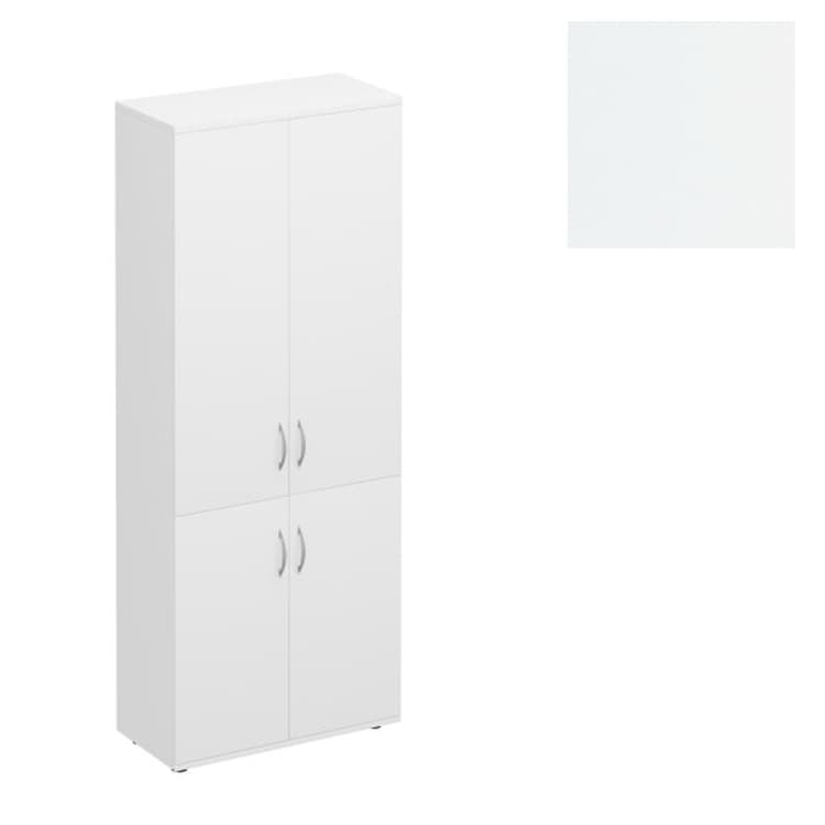 Шкаф для документов закрытый 4-дверный Юнитекс Комфорт К.373 БП (80x38x200) белый премиум