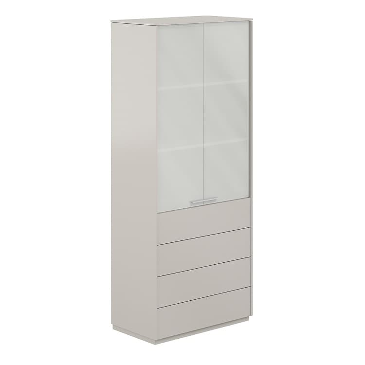 Шкаф высокий с распашными стеклянными фасадами и ящиками Norden Атлас NZ-0332.GS.GS