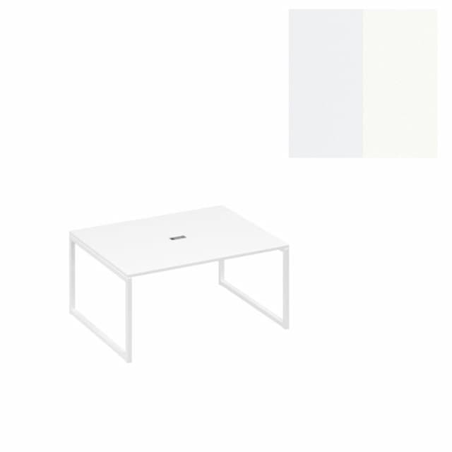 Стол 160 Юнитекс А4 на опорах UNO для переговоров А4 Б1 133 БП (160x124x75) белый премиум/металлокаркас белый