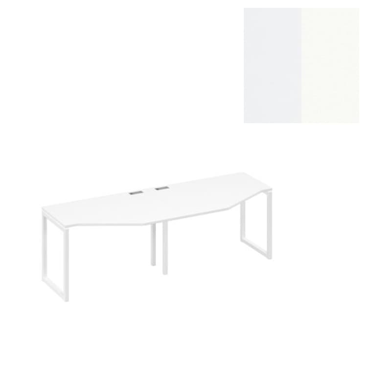 Рабочая станция Юнитекс А4 (2х120) каркас QUATTRO столы Техно А4 Б4 051-2 БП (240x90x75) белый премиум/металлокаркас белый