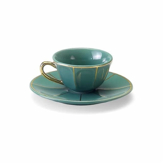 Кофейная пара 50 мл, чашка h 4,5 см, d 6,8 см, блюдце d 11 см Bitossi Vintage FTB00512 (цвет Verde)