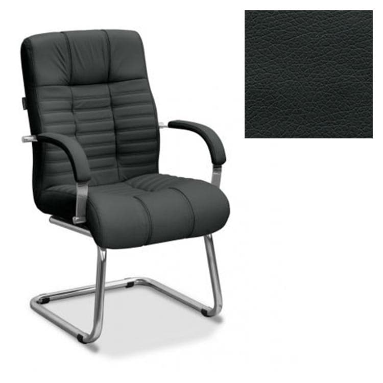 Кресло Юнитекс Атлант HSX посетительское экокожа премиум черная CN1114