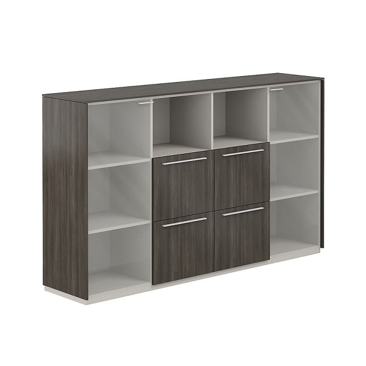 Шкаф средний со стеклом и ящиками Norden Атлас NZ-0306.BT.BT