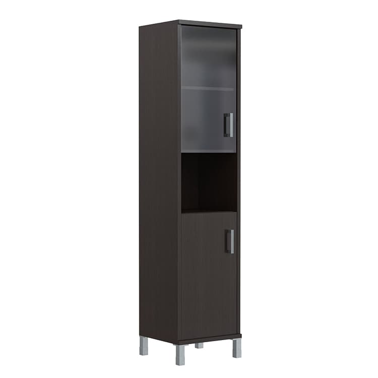 Шкаф-колонка высокая с малой стеклянной дверью и глухой Skyland B 431.10(L) венге магия 475х450х2054 BORN