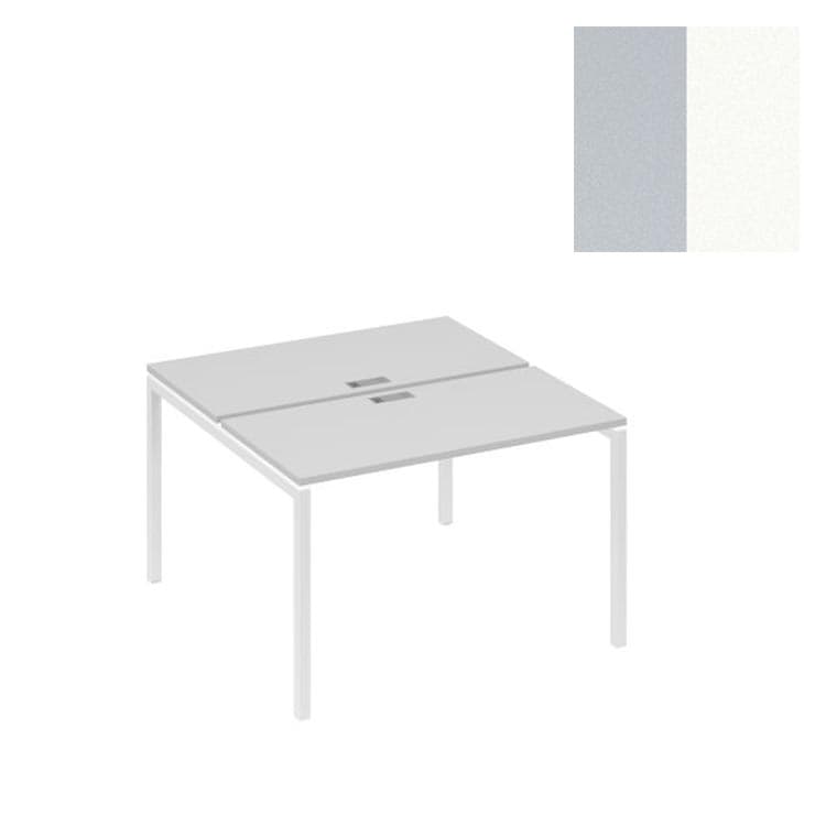 Рабочая станция Юнитекс А4 с опорами DUE (2х120) А4 Б2 170 СЕ (120x124x75) серый/металлокаркас белый