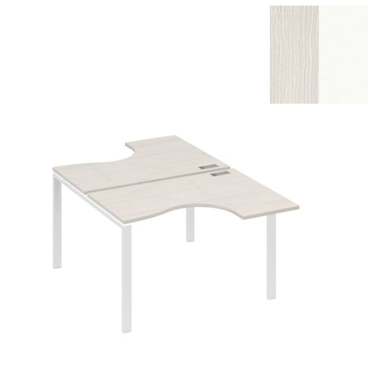 Рабочая станция Юнитекс А4 опоры UNO столы (2х120) Классика А4 Б1 180 ДШ (120x184x75) дуб шамони/металлокаркас белый