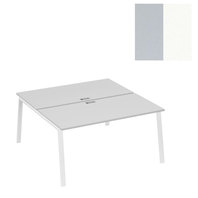 Рабочая станция Юнитекс А4  (2х160) каркас TRE А4 Б3 178 СЕ (160x164x75) серый/металлокаркас белый