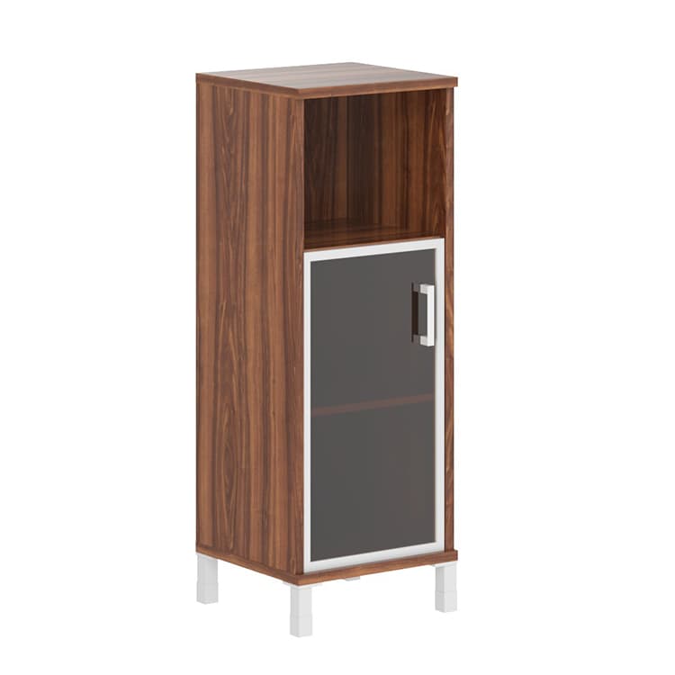 Шкаф-колонка средняя с малой стеклянной дверью в AL-рамке Skyland B 421.4(L) орех даллас 475х450х1286 BORN