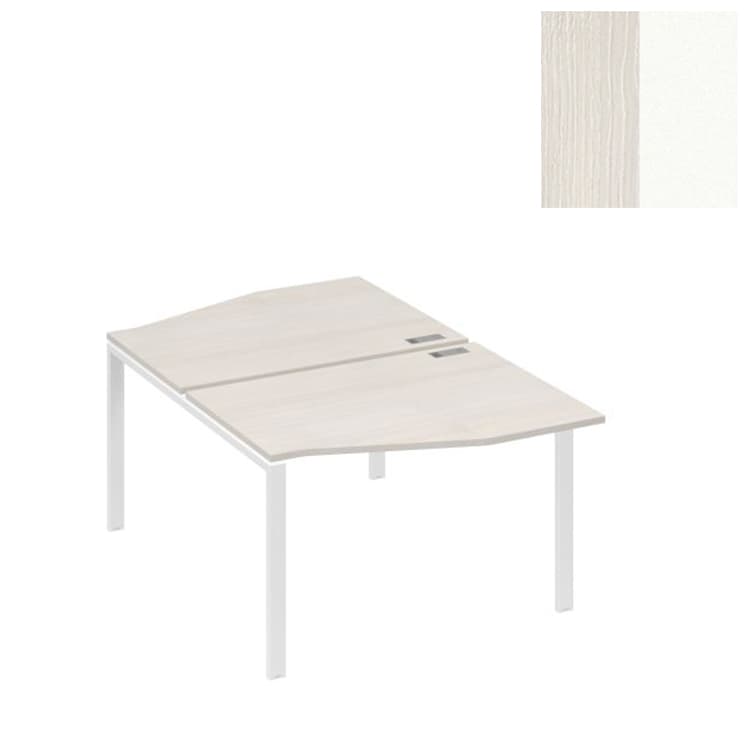 Рабочая станция Юнитекс А4 столы Техно на металлокаркасе UNO (2х120) А4 Б1 189 ДШ (120x184x75) дуб шамони/металлокаркас белый