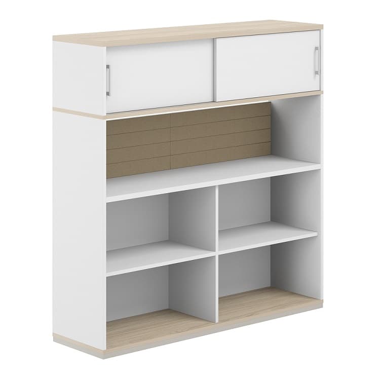 Стеллаж-комбо 1438 односторонний Norden Allegro AG.252.330.652.BG с антресолью и экраном тканевым низким