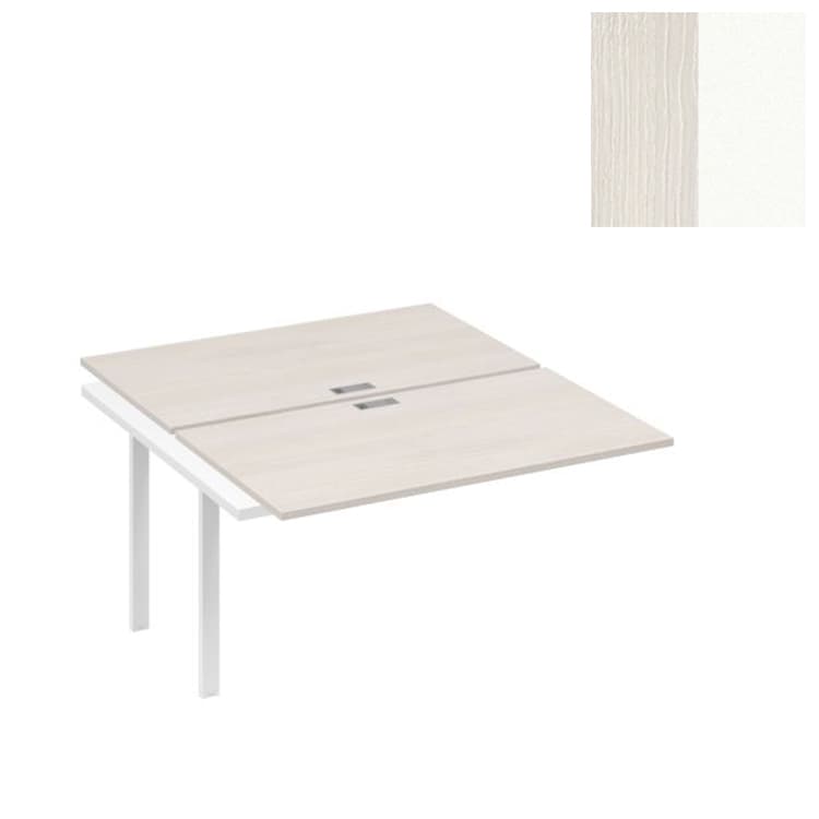 Секция стола рабочей станции Юнитекс А4 (2х140) на каркасе UNO А4 Б1 177-1 ДШ (140x164x75) дуб шамони/металлокаркас белый
