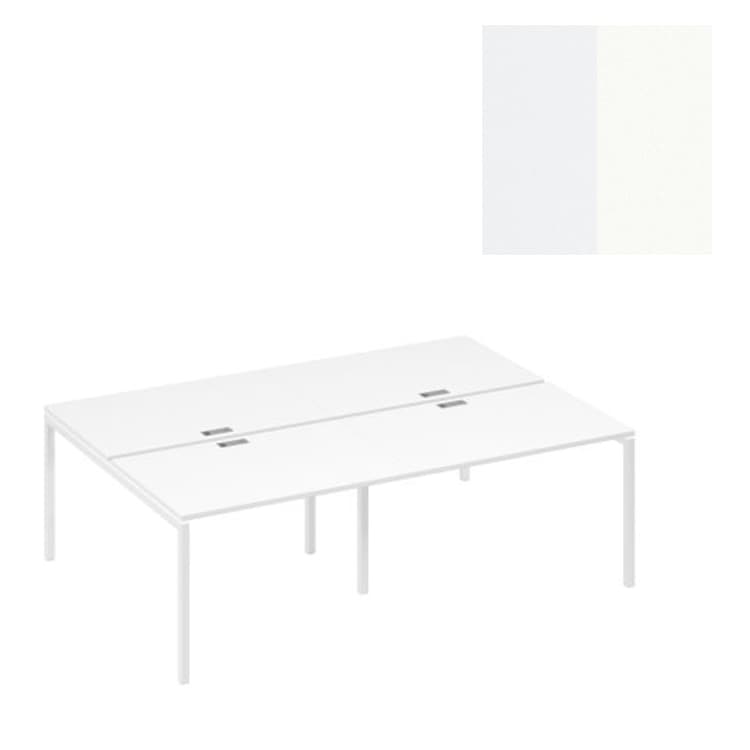 Рабочая станция (4х120) на металлокаркасе Юнитекс А4 DUE А4 Б2 176-2 БП (240x164x75) белый премиум/металлокаркас белый