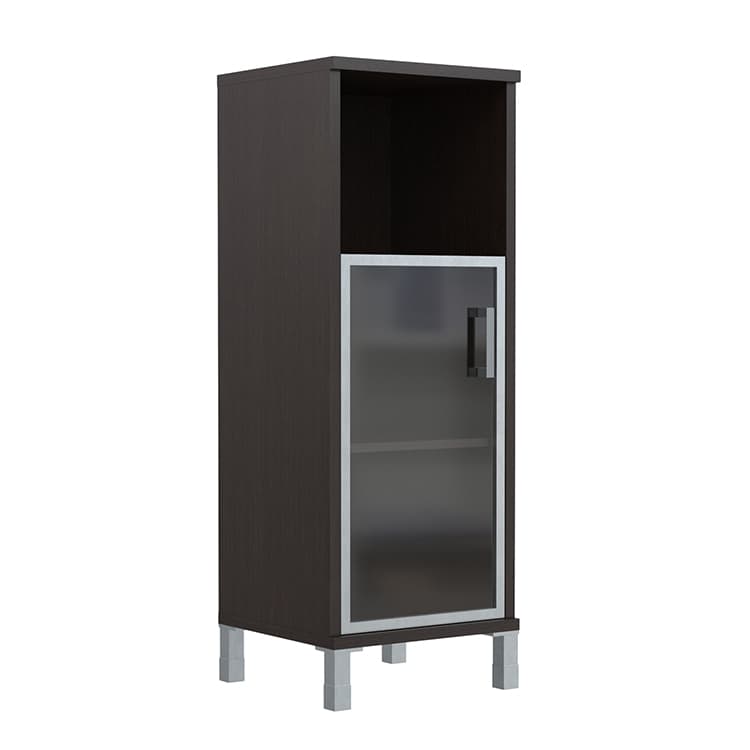 Шкаф-колонка средняя с малой стеклянной дверью в AL-рамке Skyland B 421.4(L) венге магия 475х450х1286 BORN