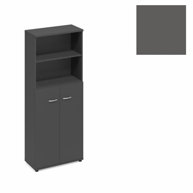 Шкаф для документов полузакрытый Юнитекс А4 (78x36.4x193) А4 9378 АР антрацит премиум
