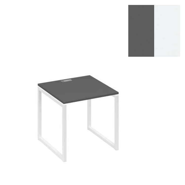 Стол письменный Юнитекс А4 на металлокаркасе QUATTRO А4 Б4 021 АР (80x80x75) антрацит премиум/металлокаркас белый