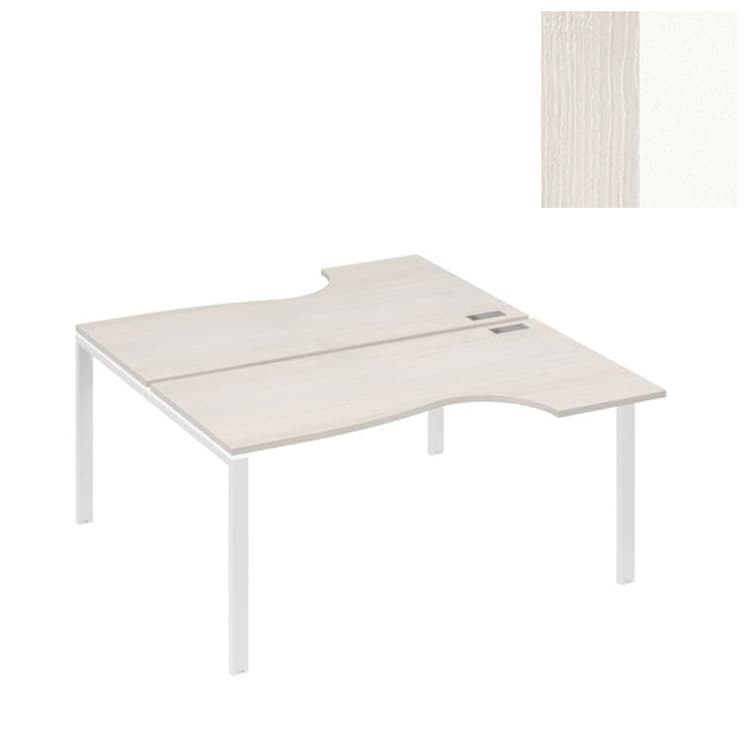 Станция Юнитекс А4 на каркасе UNO (2х160) столы Классика А4 Б1 185 ДШ (160x184x75) дуб шамони/металлокаркас белый